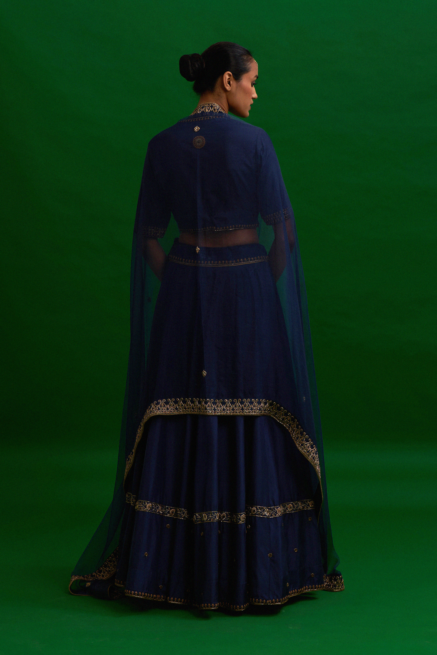 Shabhnam Lehenga Set (Indigo)