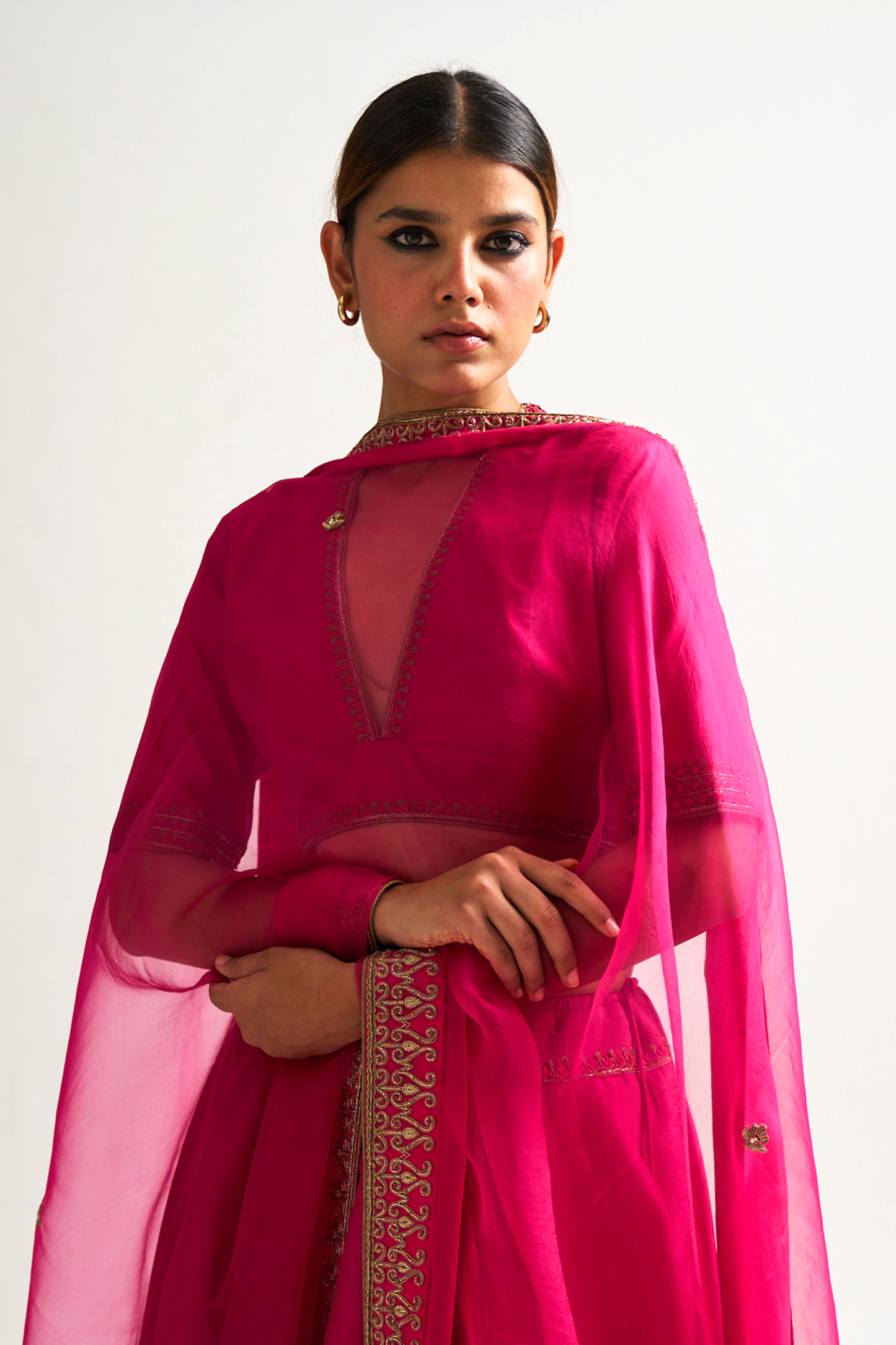 Shabhnam Lehenga Set (Rani Pink)