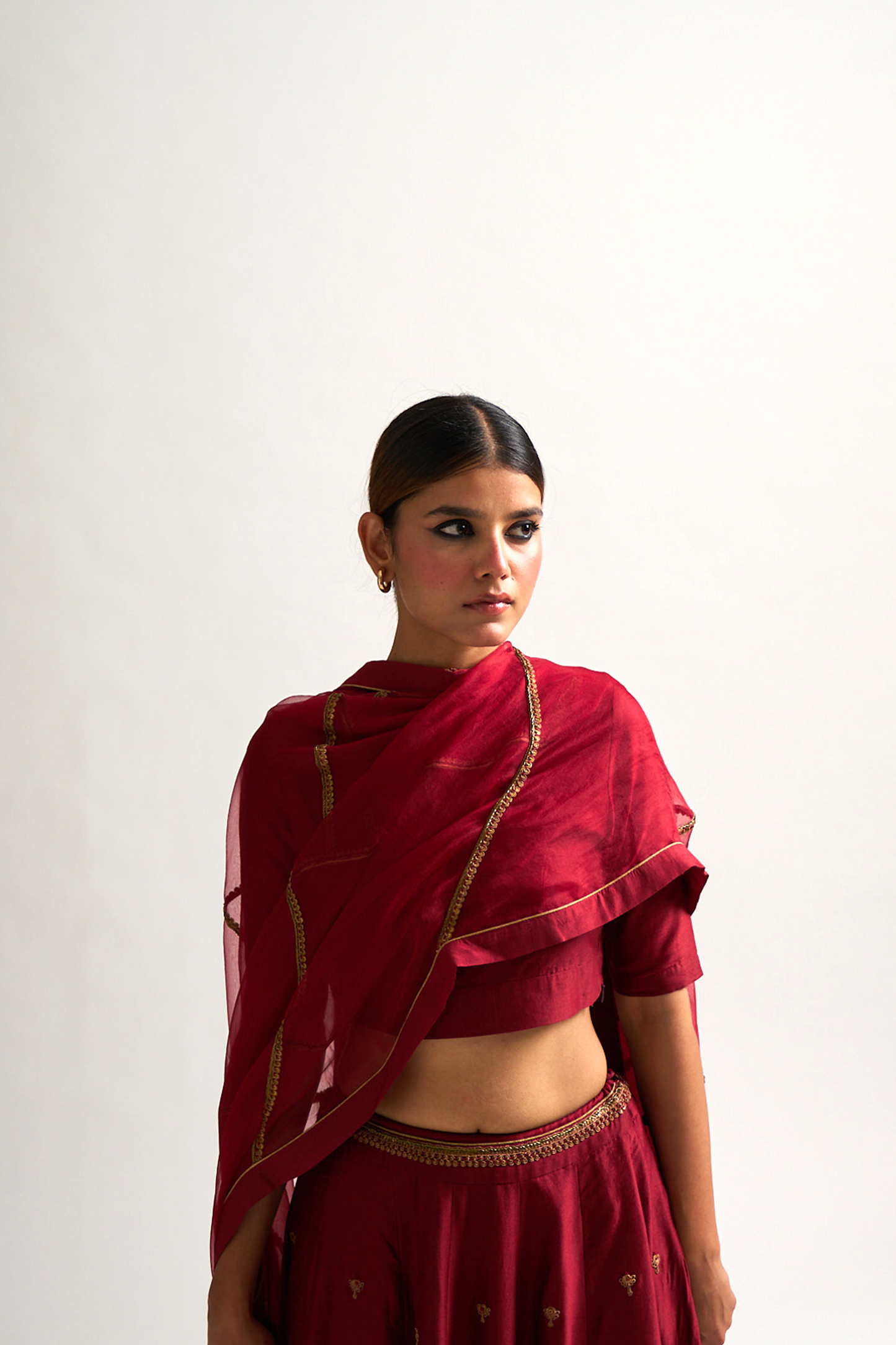 Sherena Lehnga Set (Maroon Red)