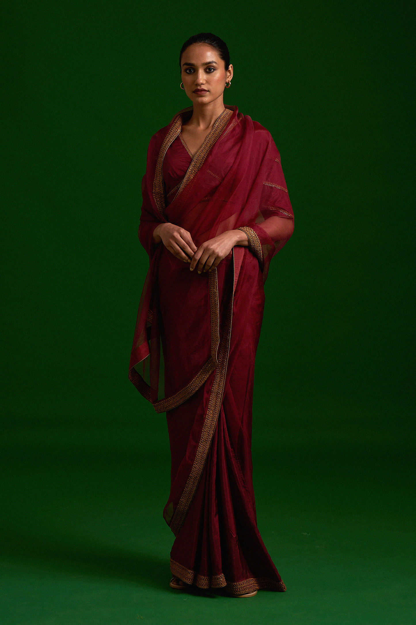 Zareen Saree (Maroon)