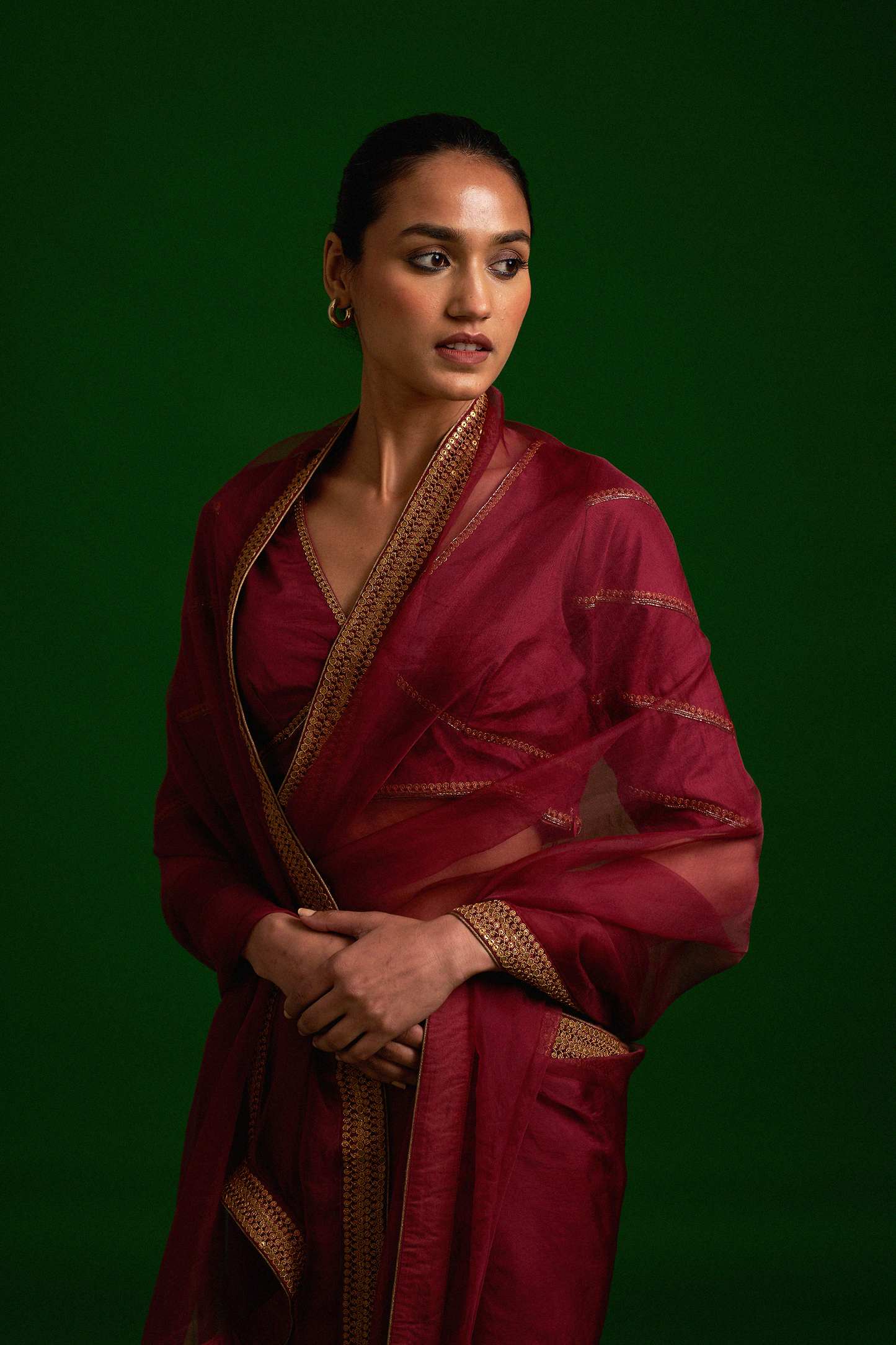Zareen Saree (Maroon)