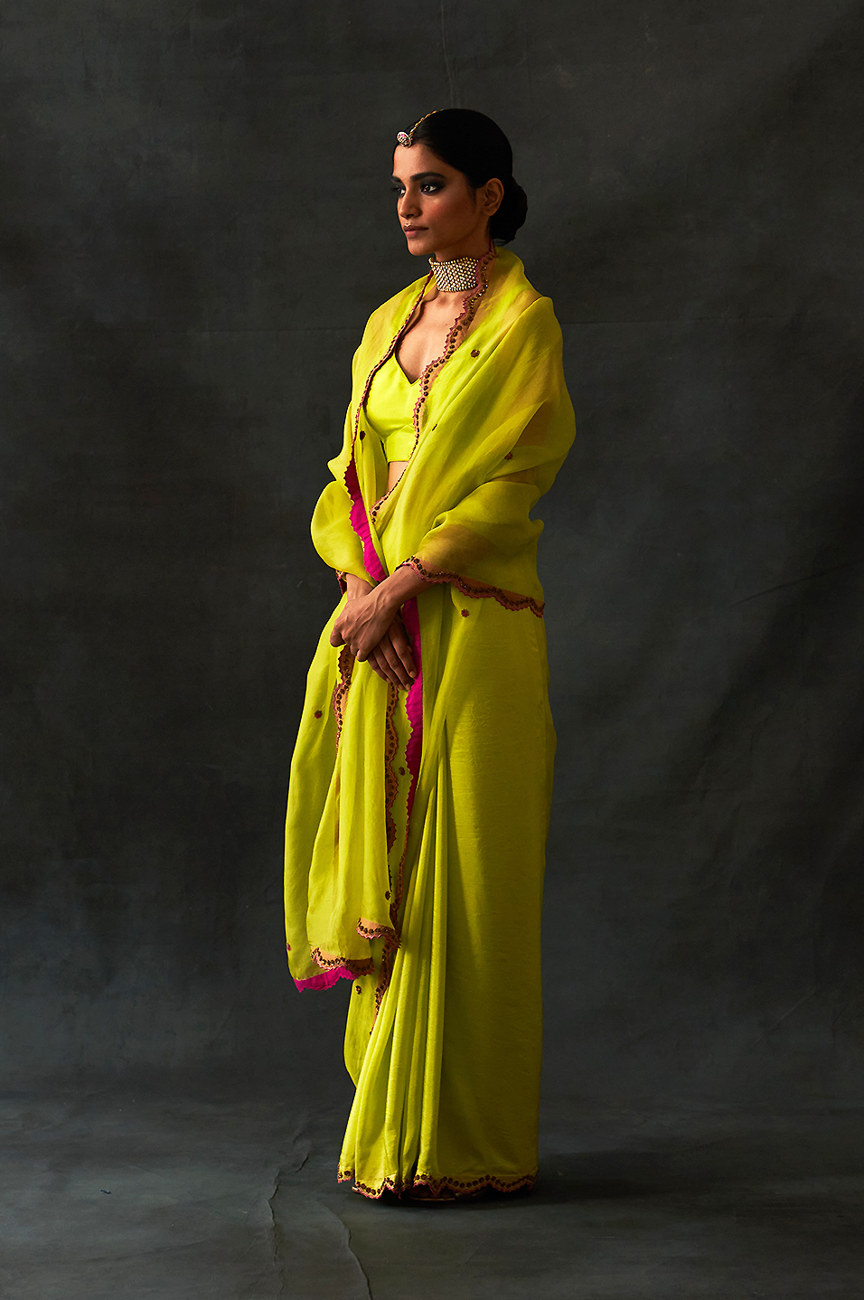 Roshani Saree (Lime)