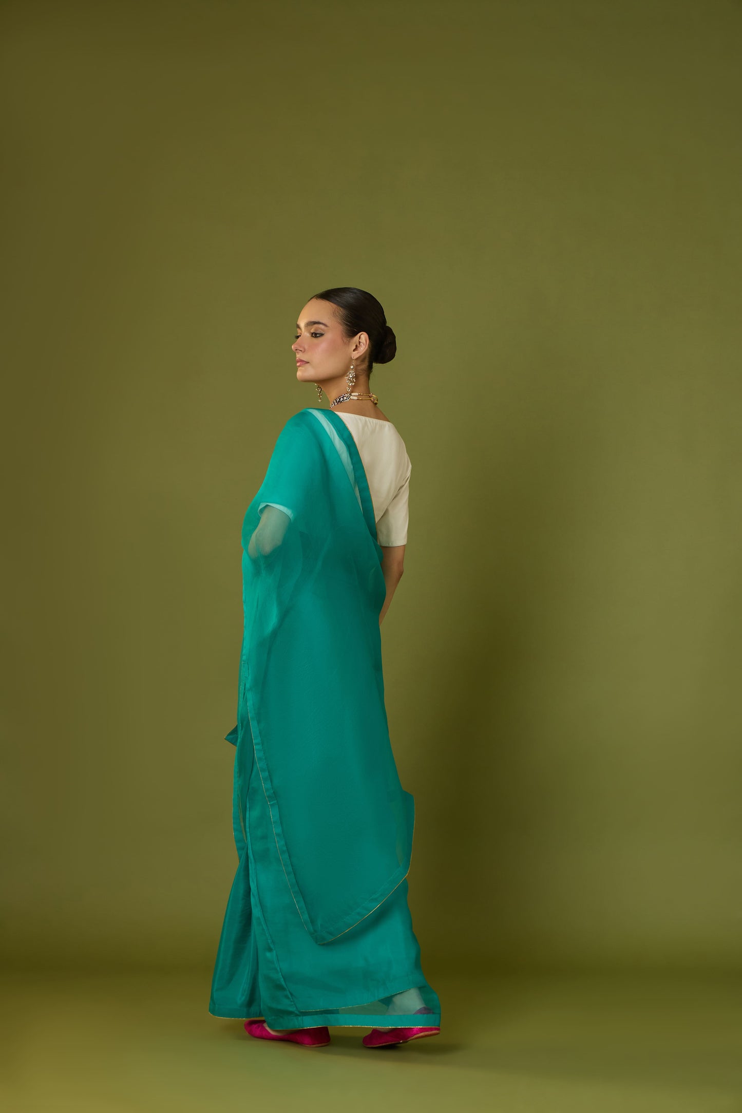 NAILA SAREE (SEA GREEN)