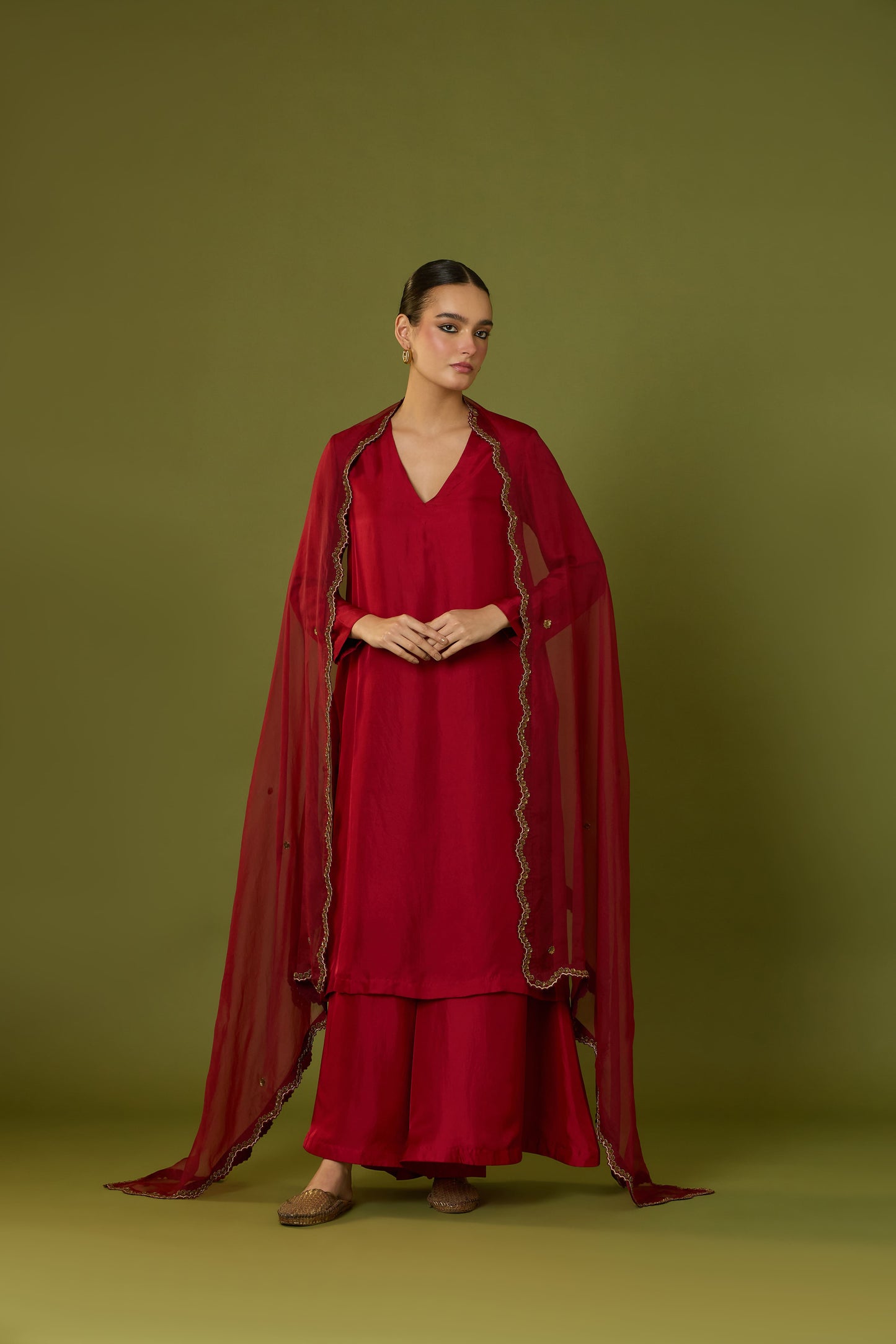 Gulnaar Kurta & Flared Pants with Ziba Dupatta