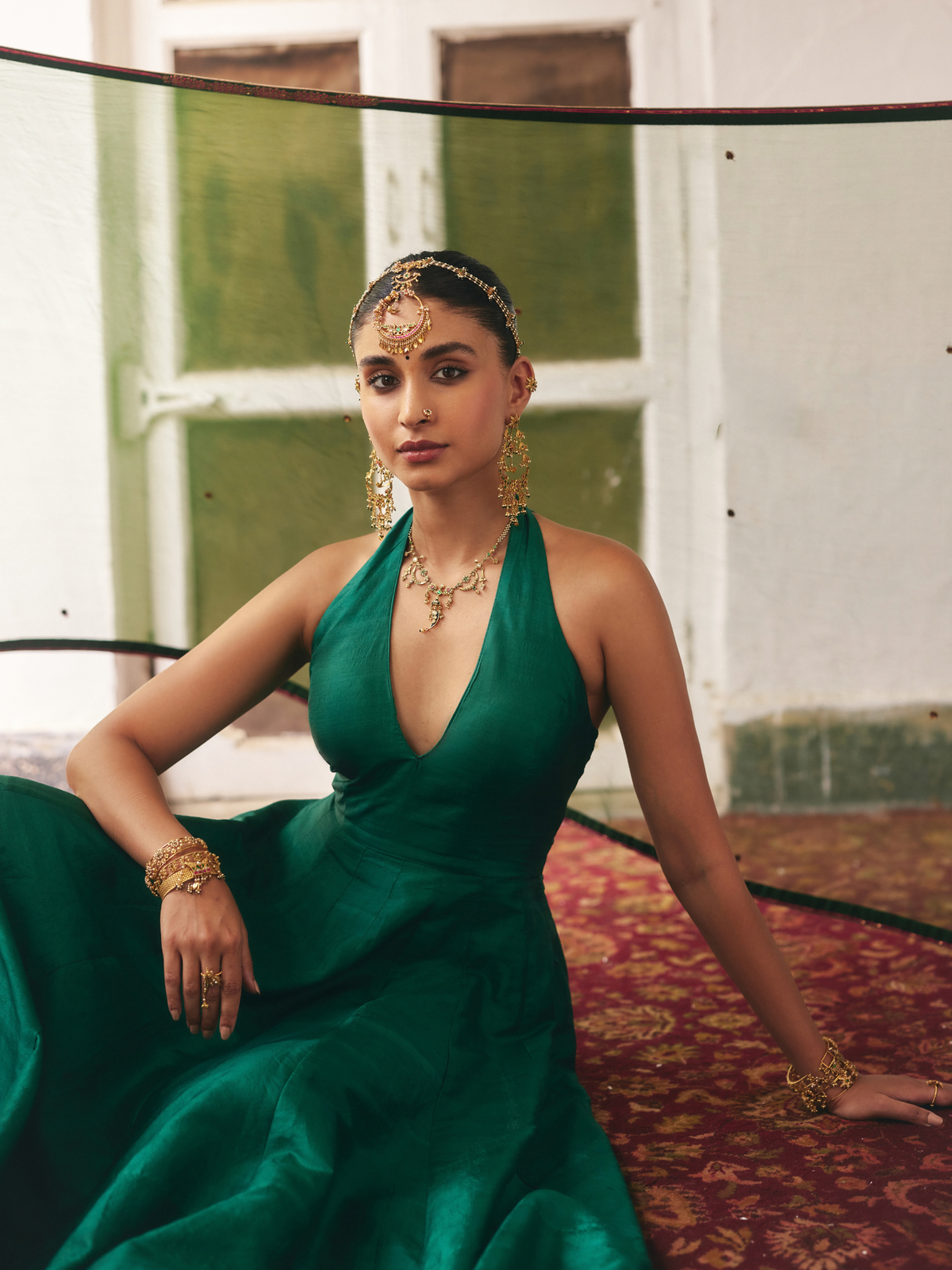 AMARA — EMERALD SILK DRESS