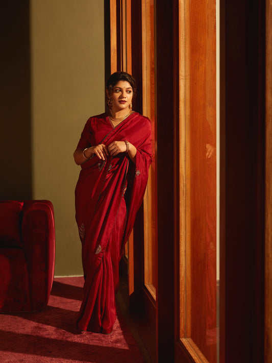 DEVIKA SAREE - MAROON RED (APARNA BALAMURALI)