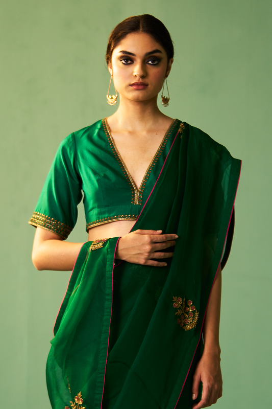SHABNAM BLOUSE (EMERALD GREEN)