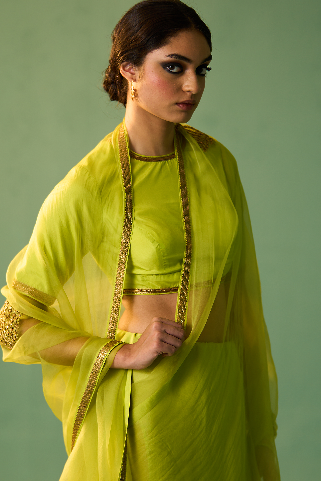 NAVYA BLOUSE (LIME GREEN)