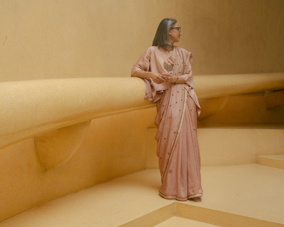 Daizy Saree & Blouse Old Rose