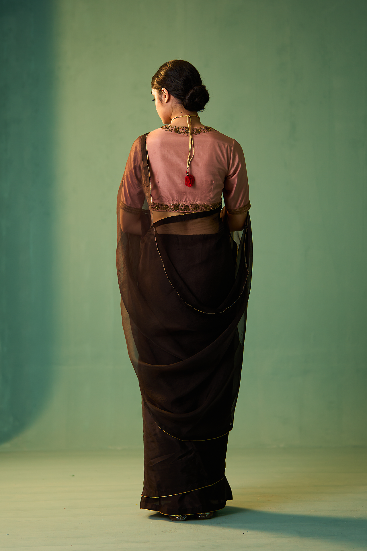 NAILA SAREE - CHARCOAL BLACK