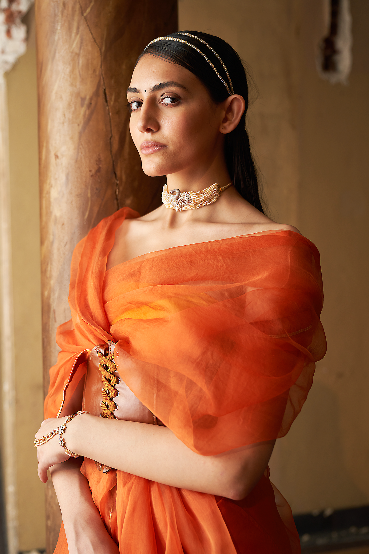 NAILA SAREE (WARM ORANGE)