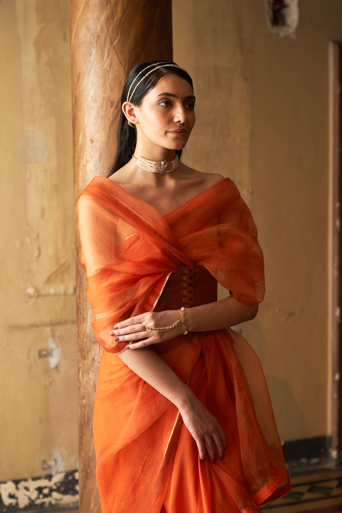 NAILA SAREE (WARM ORANGE)