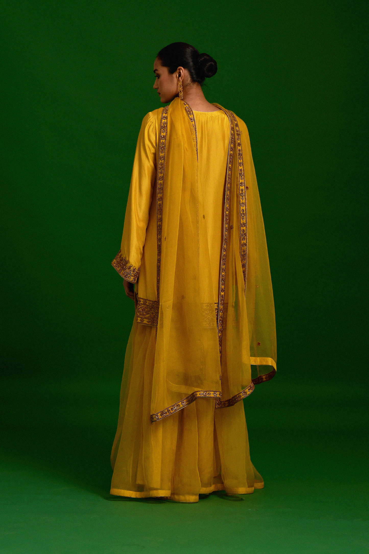 Farhat Sharara Set (Mustard Yellow)