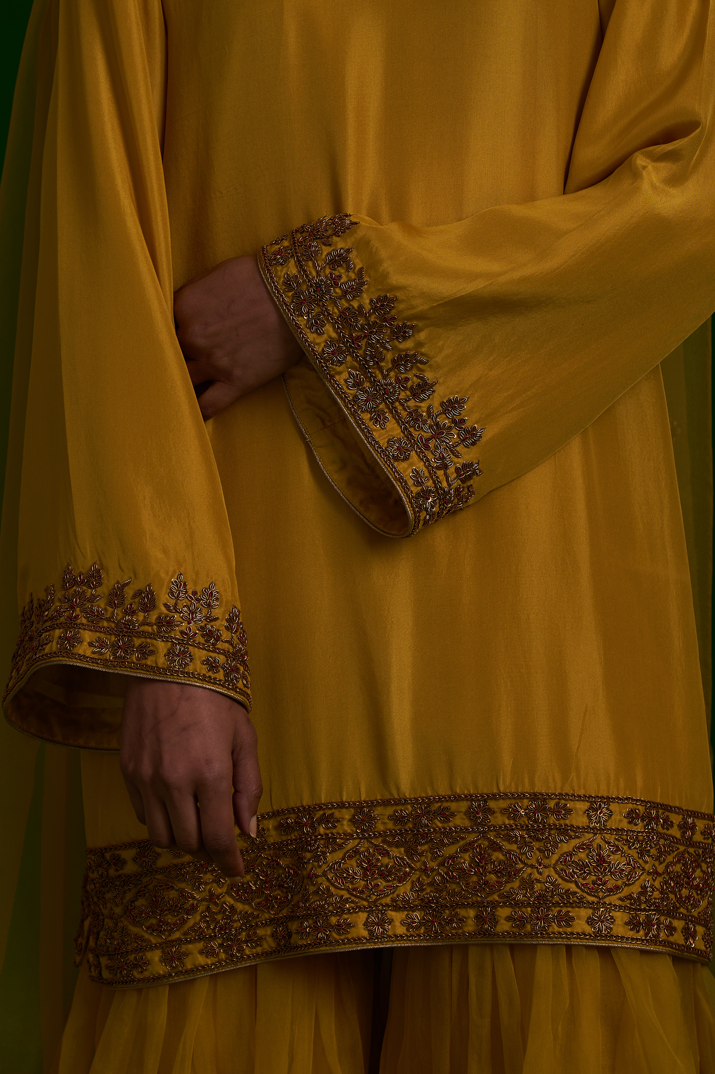 Farhat Sharara Set (Mustard Yellow)